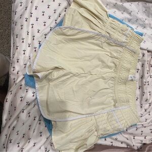 Yogalicious Cream and Blue Athletic Shorts